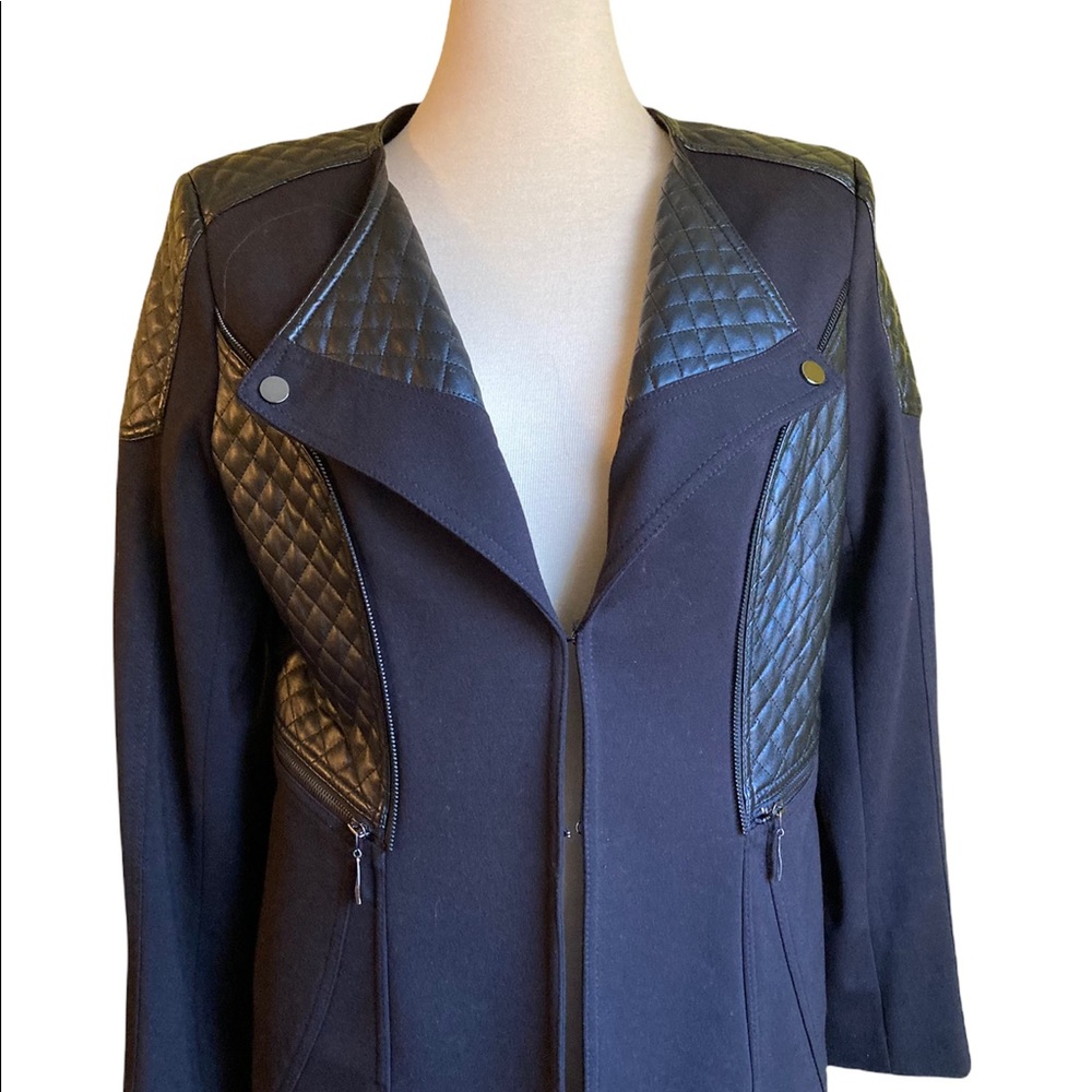 LG jacket, black, faux leather, size 10